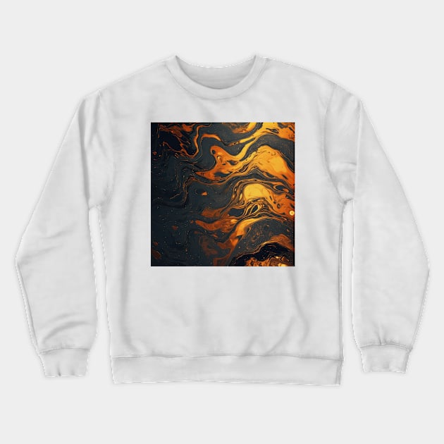 Stylized Liquid Stone Surface Crewneck Sweatshirt by Sheptylevskyi